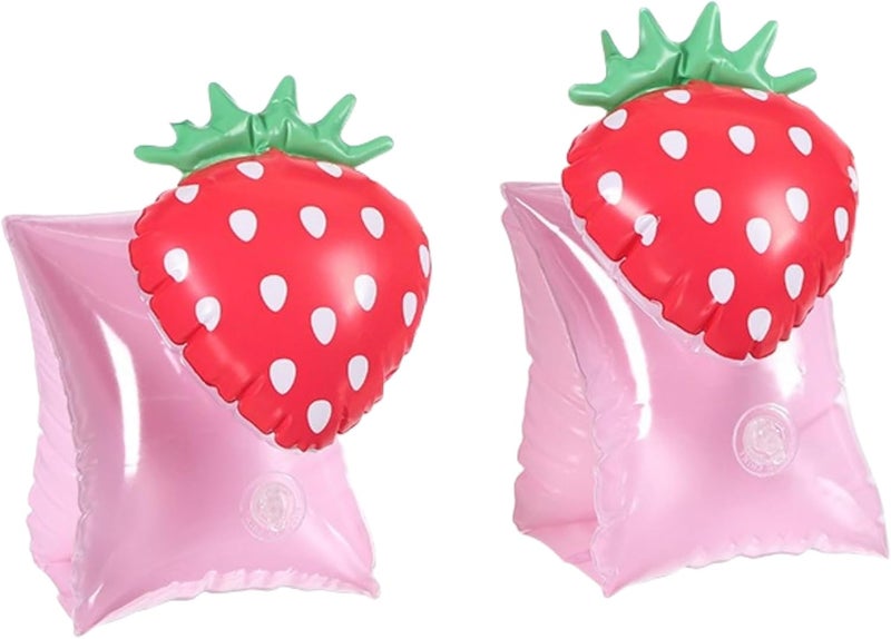 YUNLOVXEE 2 Pack Arm Floaties for Kids - Cute Cartoon Inflatable Pool Arm Floaties Swim Rings, PVC Arm Bands Floater Sleeves for Toddlers Children 3-5-6-12 Years (Watermelon) - Image 1